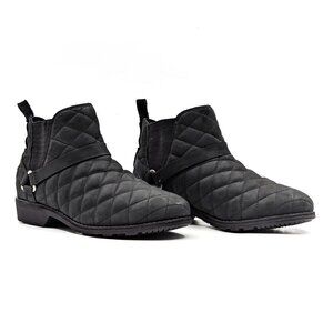 Teva Women De La Vina Waterproof Harness Quilted Moto Black Leather Boots sz 7